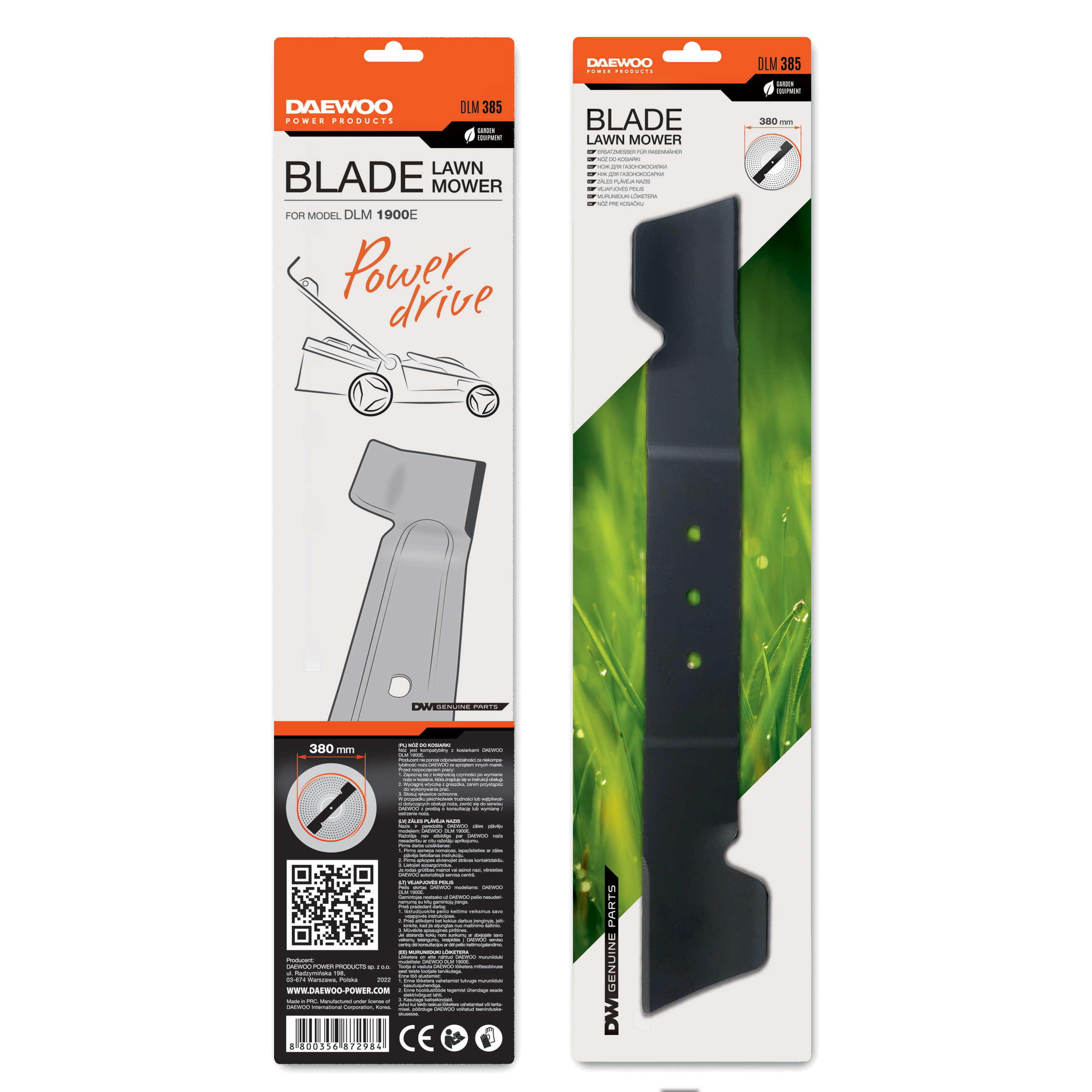 Lawn mower blade DAEWOO DLM 385